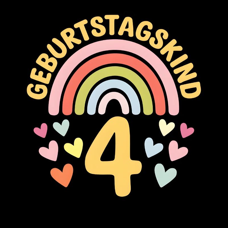 4. Geburtstag Geburtstagskind Regenbogen