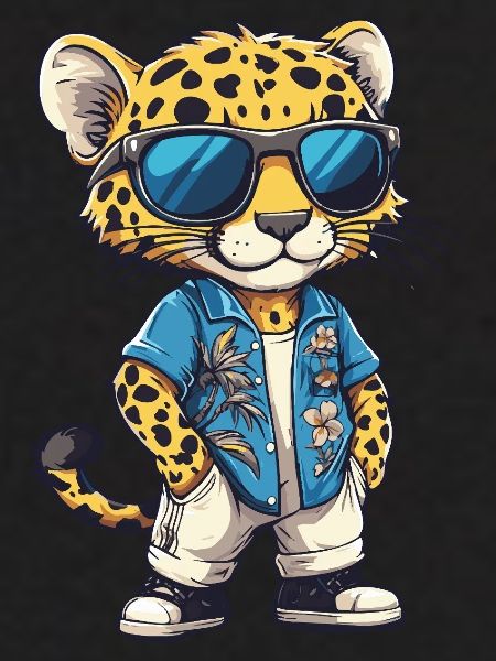 Leopard Comic Cool Sommer