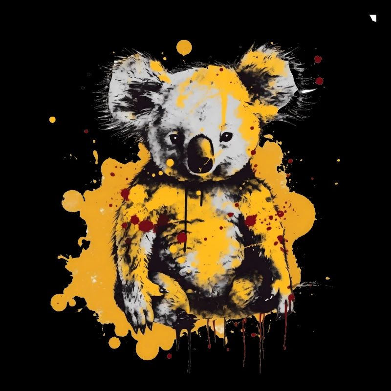 Koala in Farbklecksen