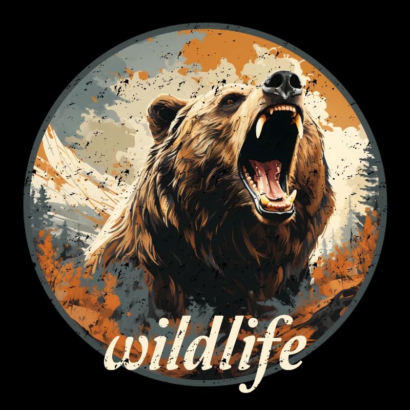 wildlife retro style