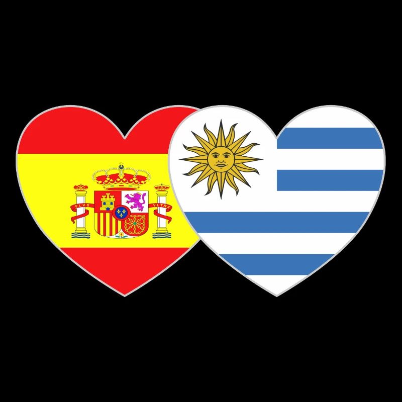Spanien Uruguay Flagge Herz