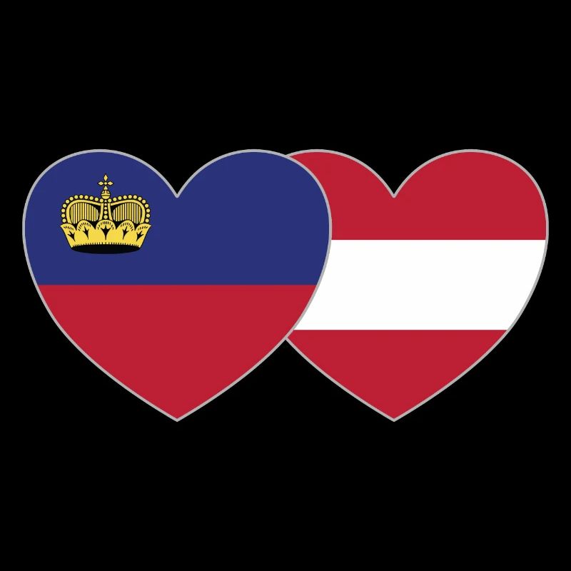 Lichtenstein Austria Flag Heart