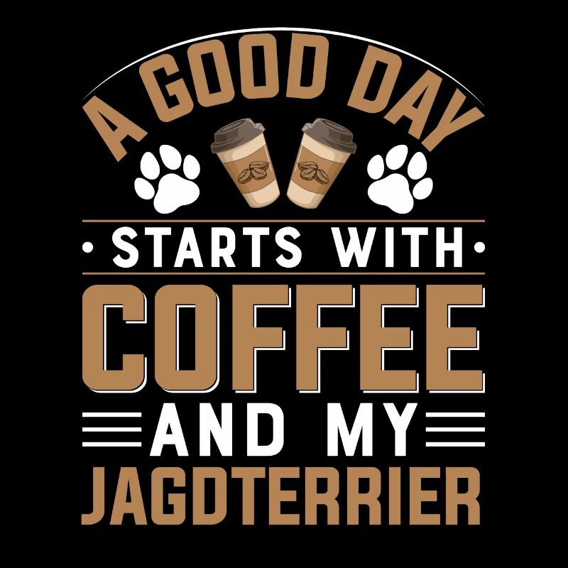 Deutscher Jagdterrier Hunderasse Kaffee Trinken