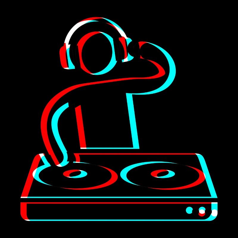 Techno Dj 3d Electro Red Blue tik tok edm