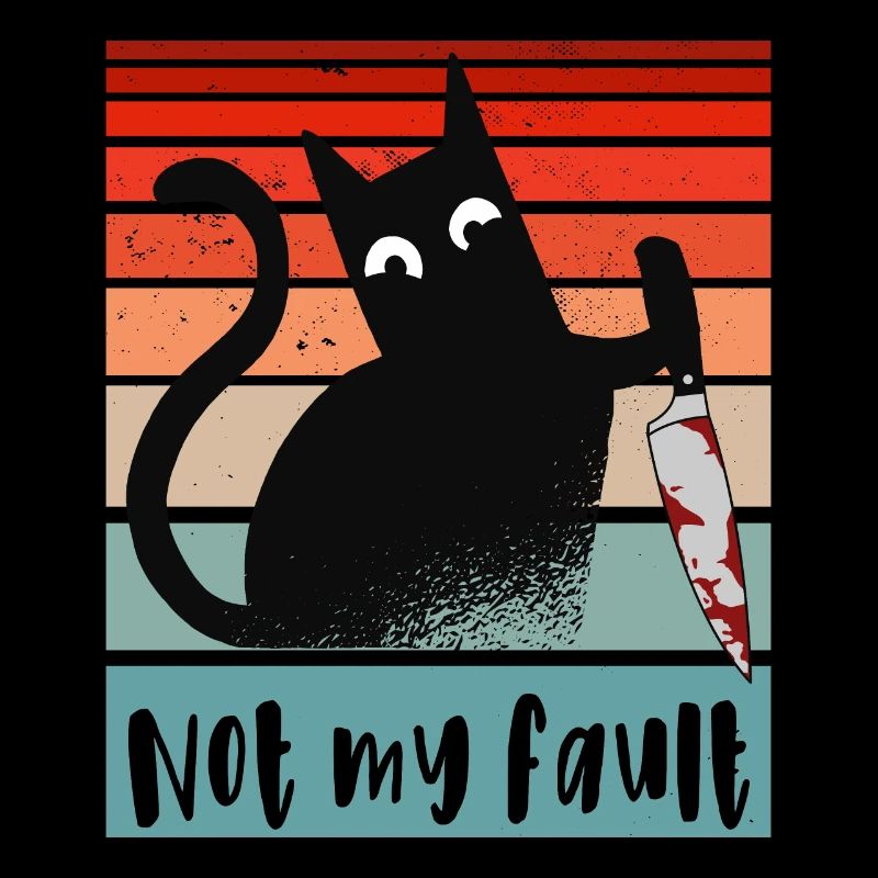 Pas ma faute, chat innocent avec un couteau