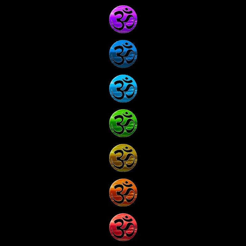 Chakra 1-7 Chakren Chakras Ohm Ohm Bunt Farben