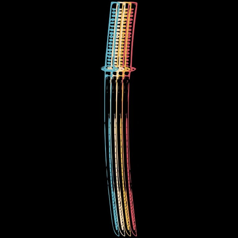 Samurai Japan Katana Ninja Sword rétro Vector 2