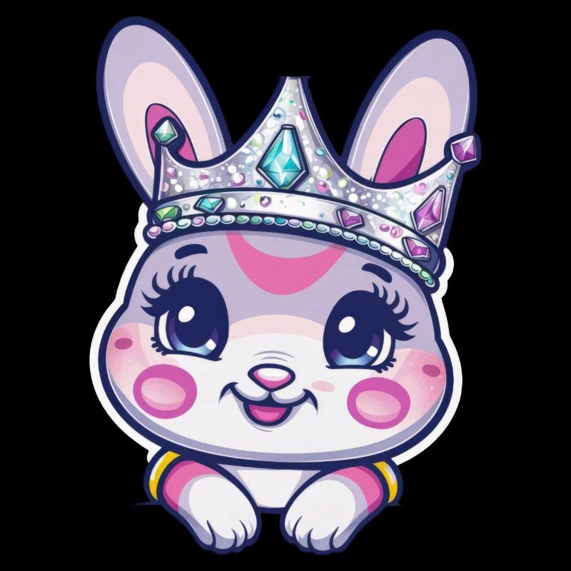 Lapin mignon avec couronne