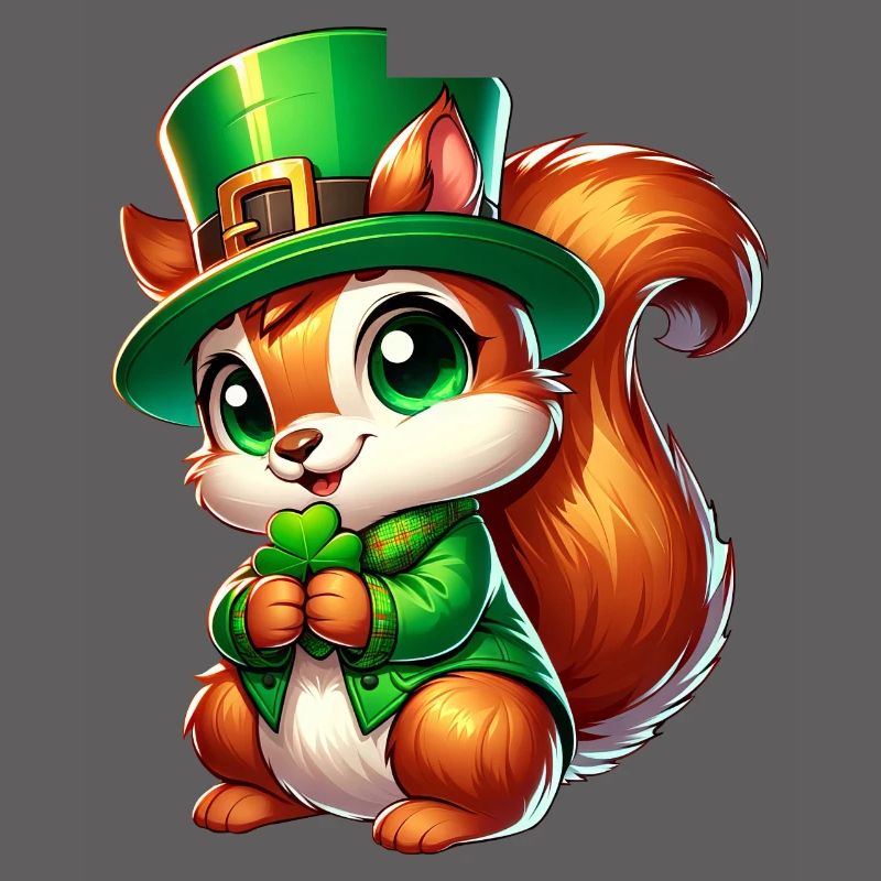Conception de bande dessinée écureuil mignon de la Saint-Patrick