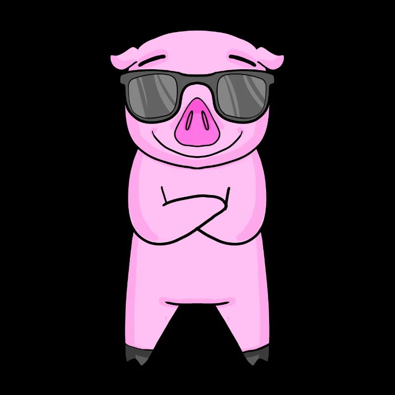 Cochon avec lunettes de soleil