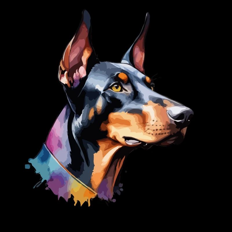 Dobermann Hund Cool Bunt Groß