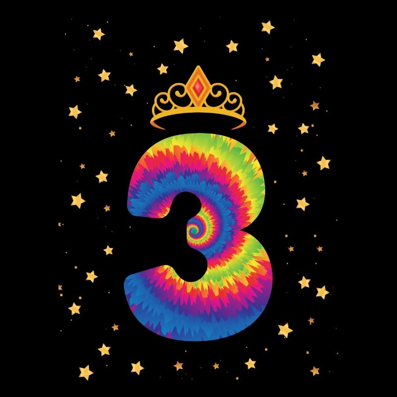 3. Geburtstag Krone | Tie Dye Themed Geburtstag |