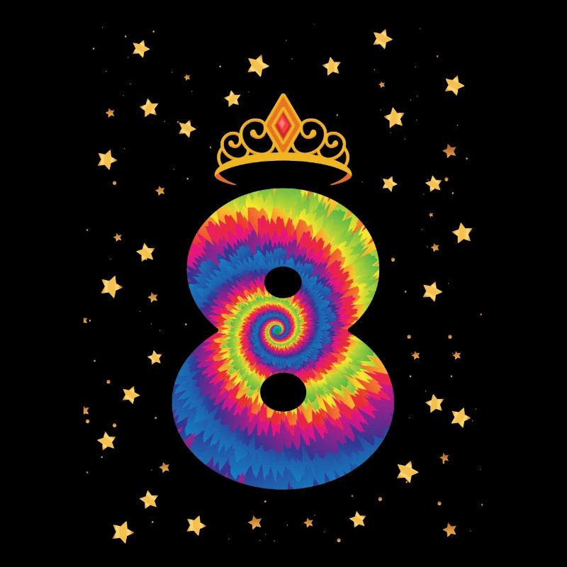 8. Geburtstag Krone | Tie Dye Themed Geburtstag |
