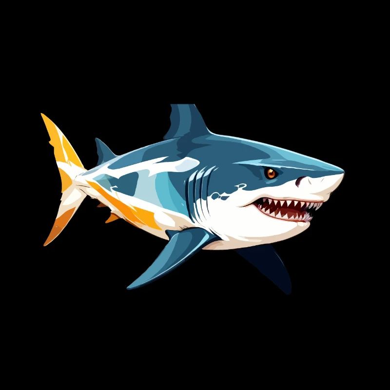 Shark Vector Art with Vibrant Colour Illustration