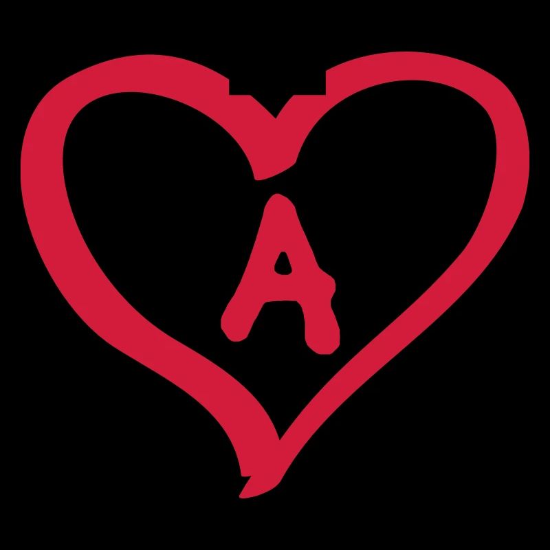 Coeur comique Une lettre initiale nom nom couples
