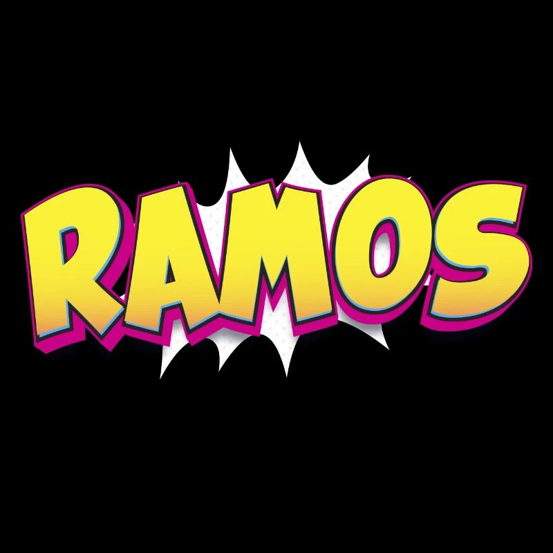 Ramos benutzerdefinierter Name Comic-Buch-Stil Pop-Art, Ramos