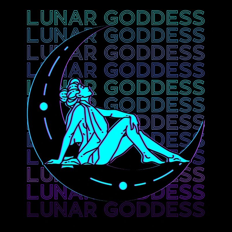 Déesse de la Lune Wicca Pagan Retro