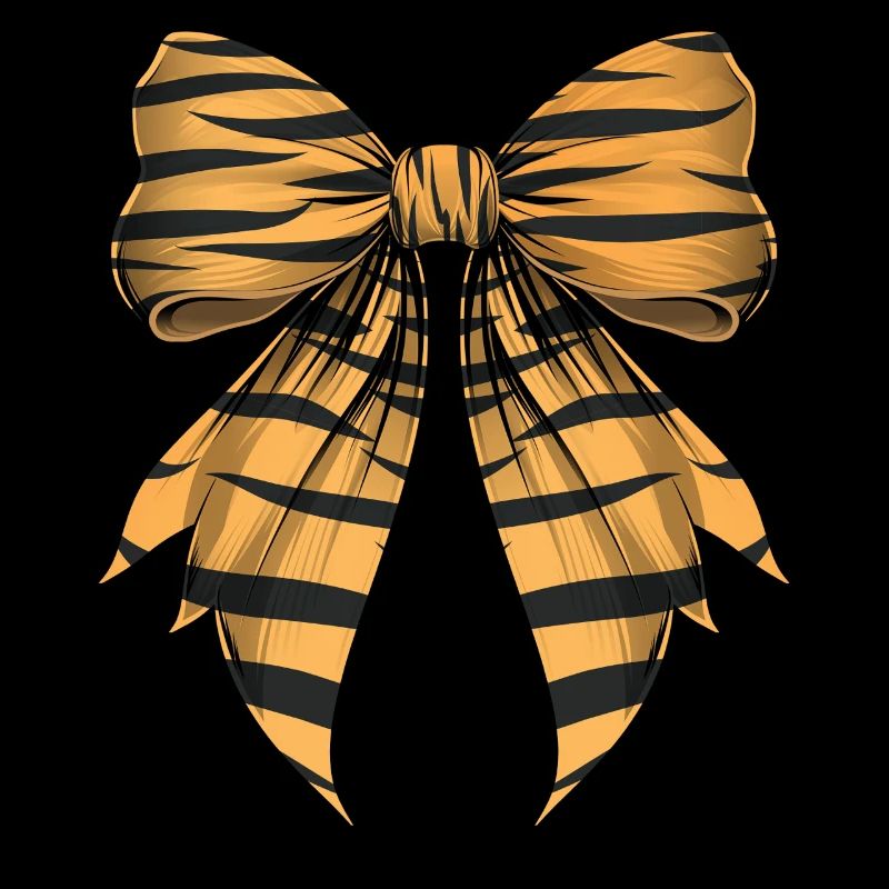 Coquettish Bow Tiger Stripe Pattern Cute