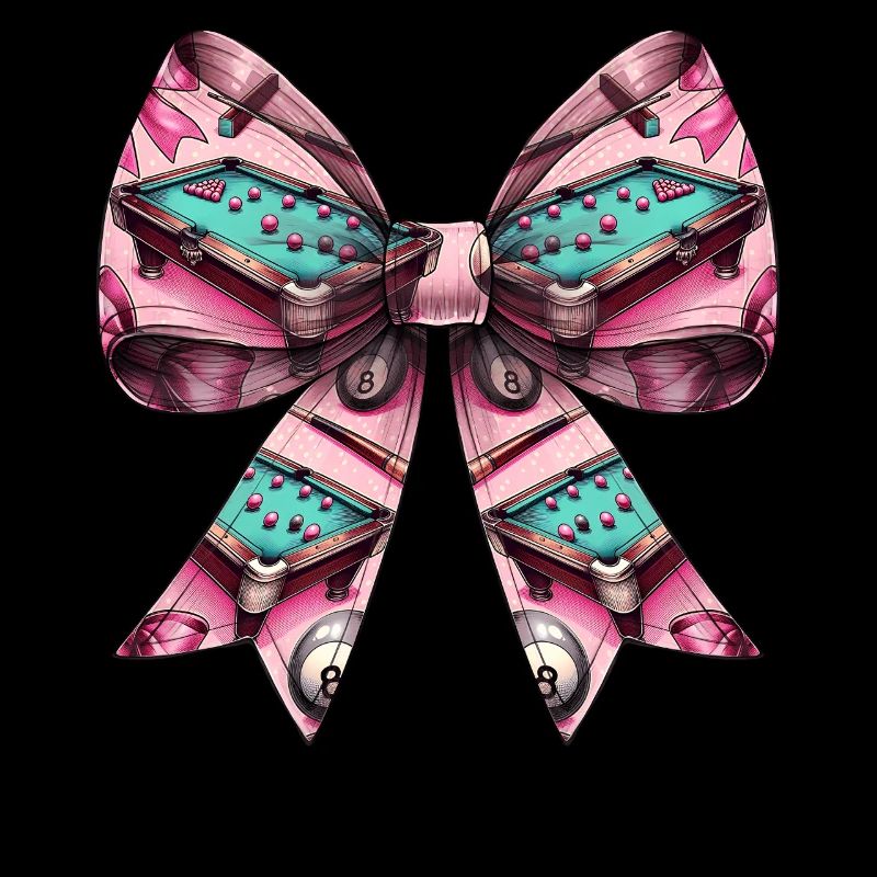 Coquette Bow Billard Table de billard Boules de queue