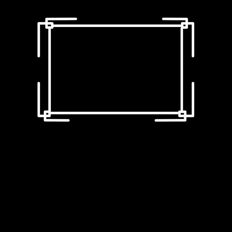 Rectangular frame in white basic text