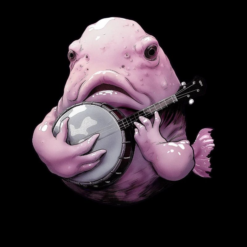 Blobfish Fish Bluegrass Banjo Player