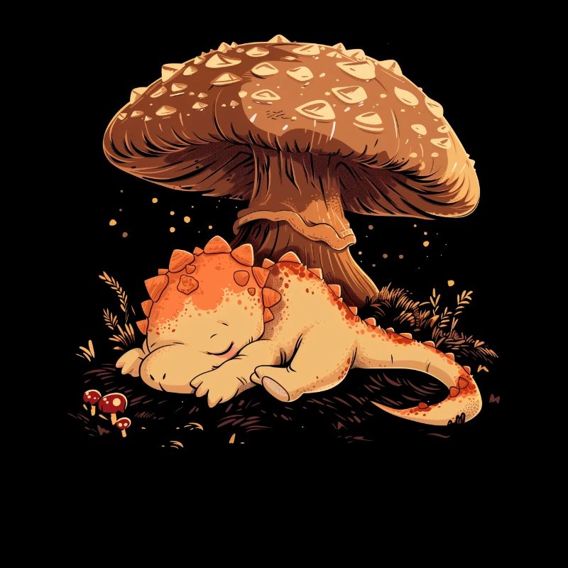 Cottagecore Aesthetic Sleeping Dinosaur Stegosaurus