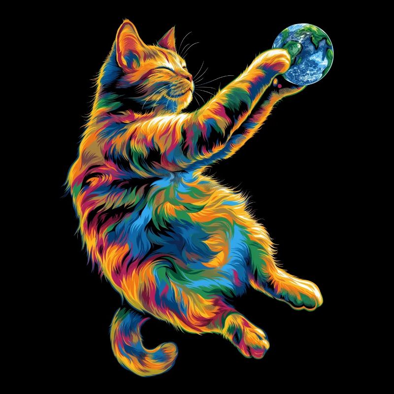 Orange Katze Tabby Katze Erde Popart