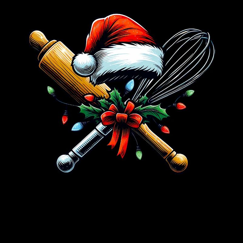 Whisk Rolling Pin Baking Baker Christmas Hu