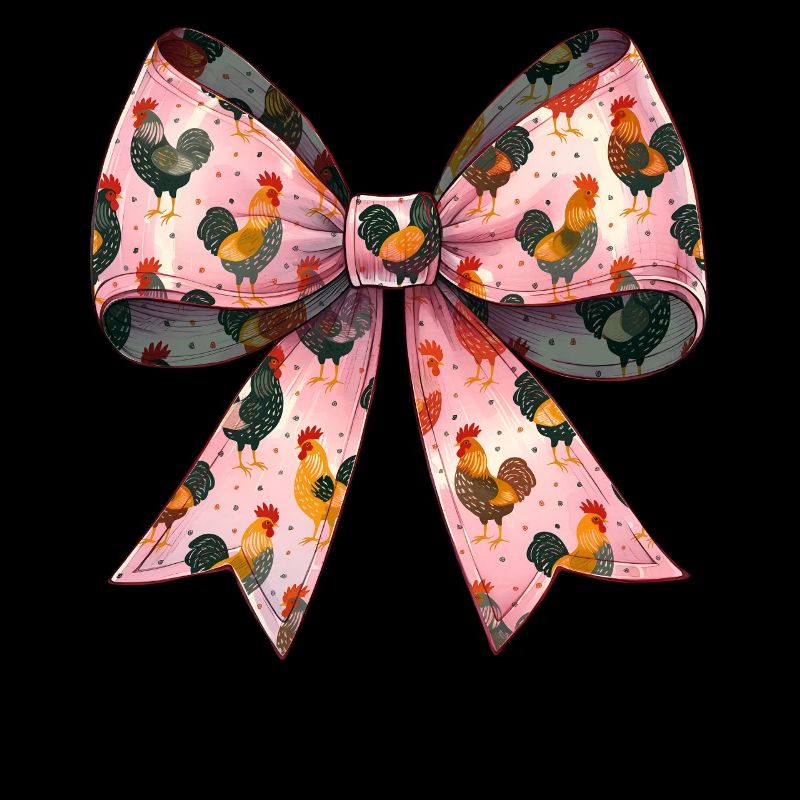 Coquette Bow Chicken Pattern Farm Farmer
