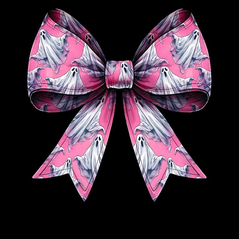 Coquettish Bow Ghost Pattern Spooky Halloween
