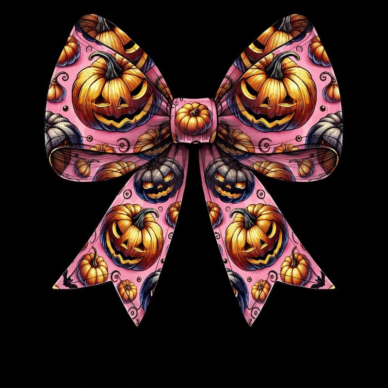 Coquette Bow Pumpkin Pattern Spooky Halloween Mom