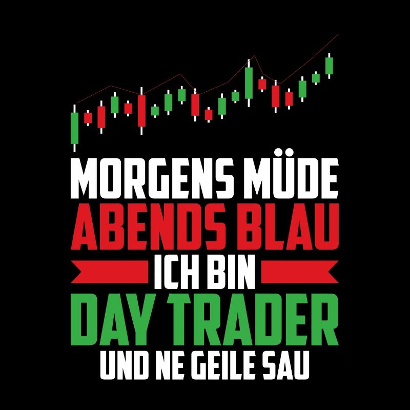 Day Trading Day Trader Morgens Müde Abends Blau