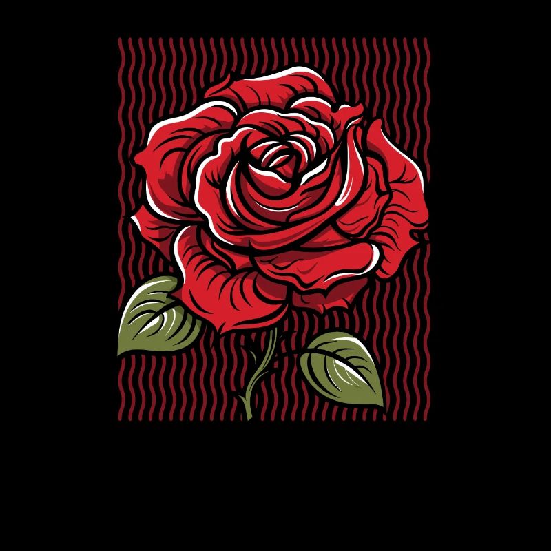 Rote Rose Goth Cool Abstract Rose Line Art