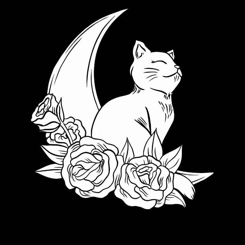 Mond Cottagecore Katze Moon Cat