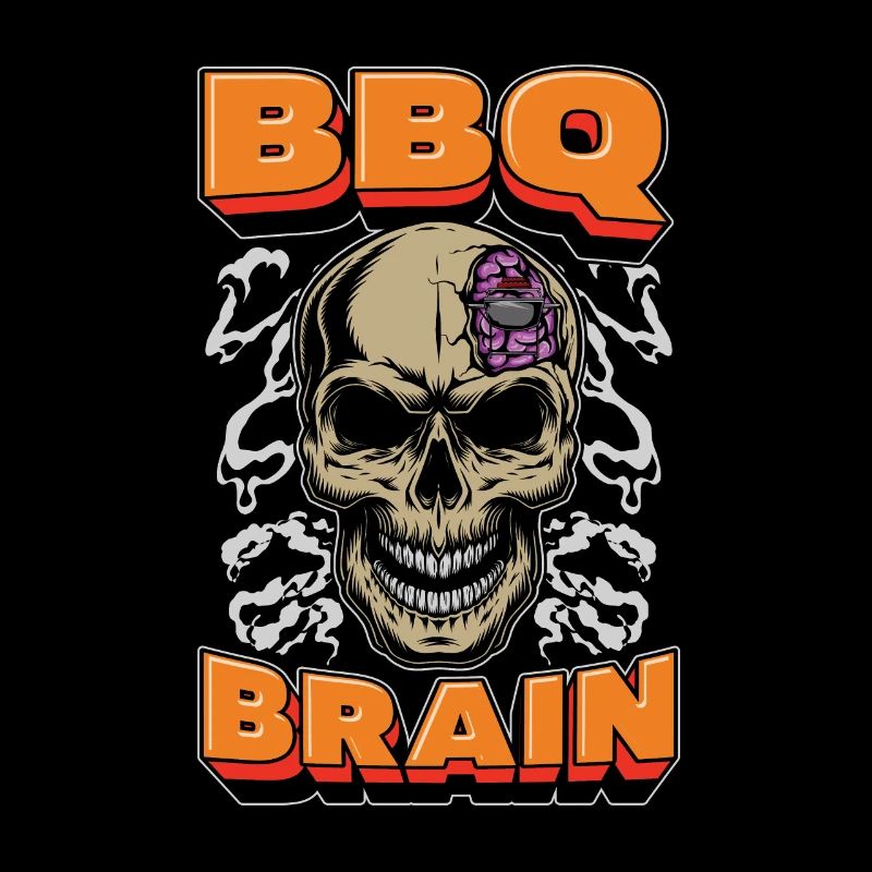 Bbq Grillen Schädel Bbq Brain
