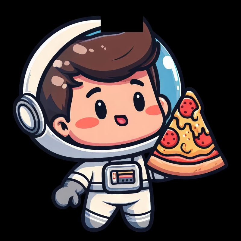 Astronaute avec pizza