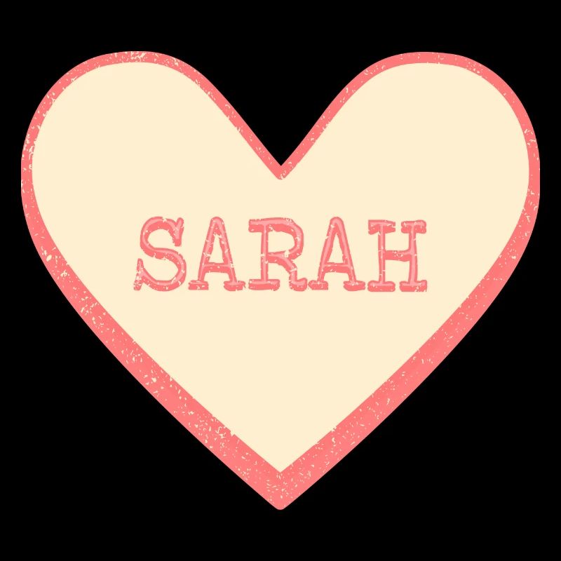 Sarah Surname First Name Pink Sugar Heart
