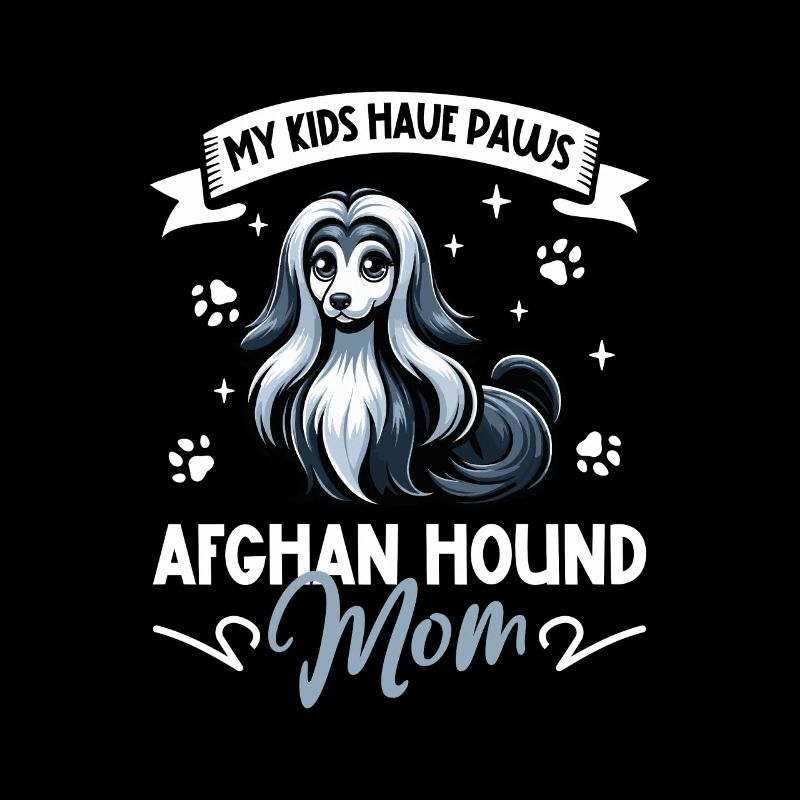 Maman lévrier afghan