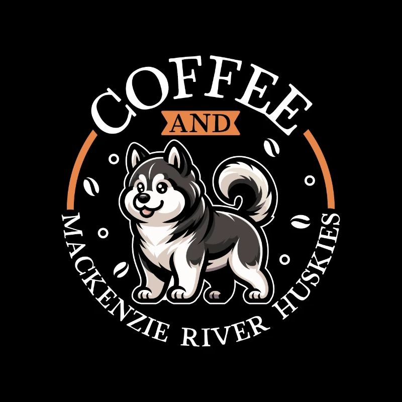 Café et husky du fleuve Mackenzie