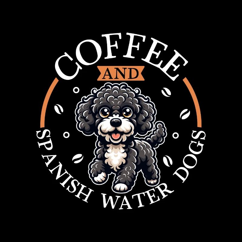 Café et chien d’eau espagnol