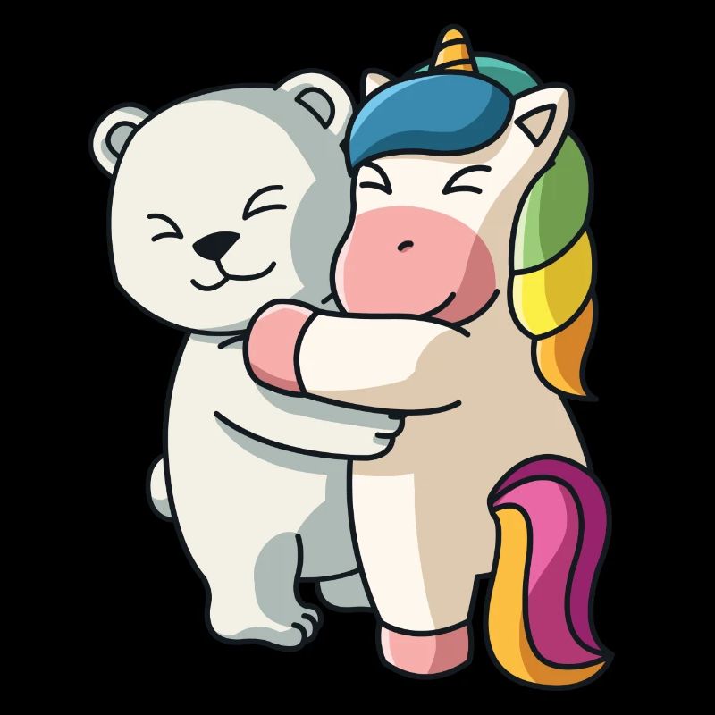 Icebear and Unicorn cute Hug Cuddle Animals