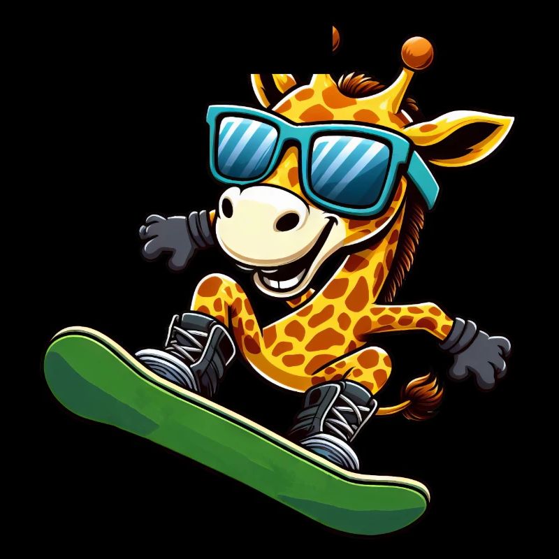 Snowboard-Giraffe: Wintersport-Abenteuer