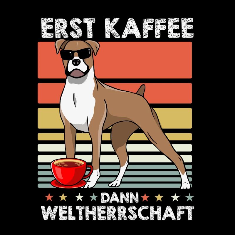 Boxer Hund Deutscher Boxer Sonnenbrille Kaffee