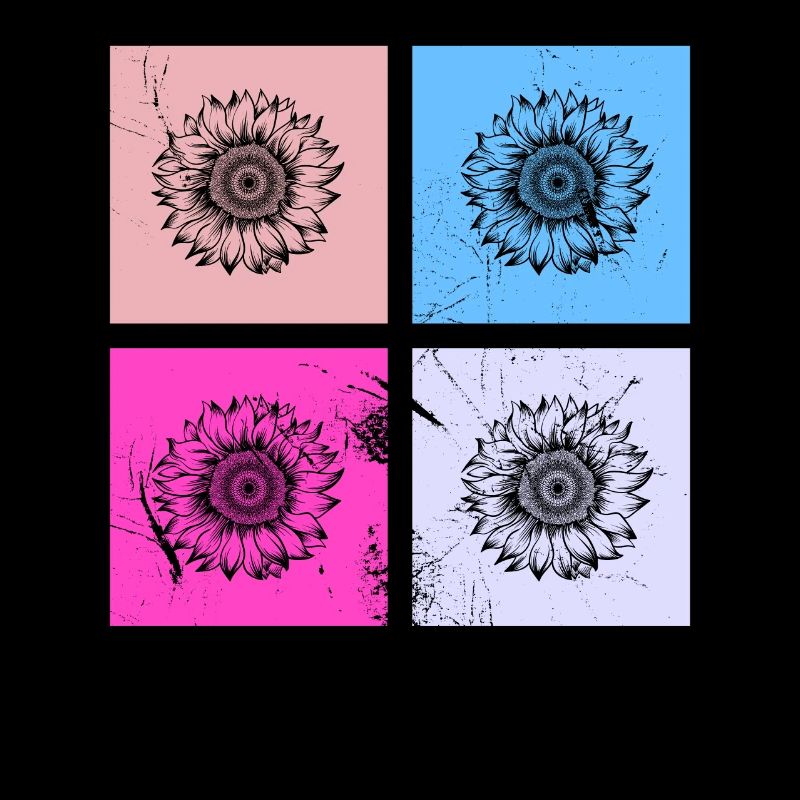 Sonnenblume Blüte Blume Retro Geschenk