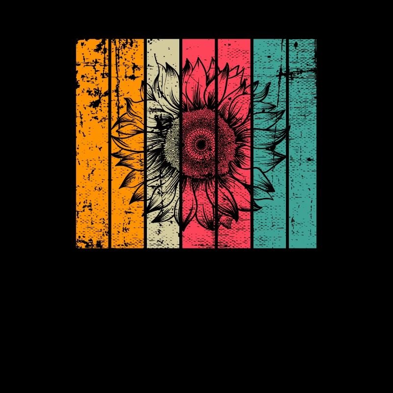 Sonnenblume Blüte Blume Retro Geschenk