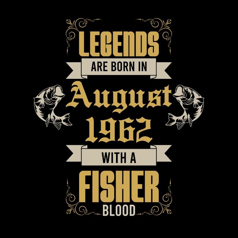 August 1962 - 61. Geburtstag Geschenk. Angler.