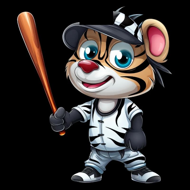 Zebra Baseballspieler Dynamisch