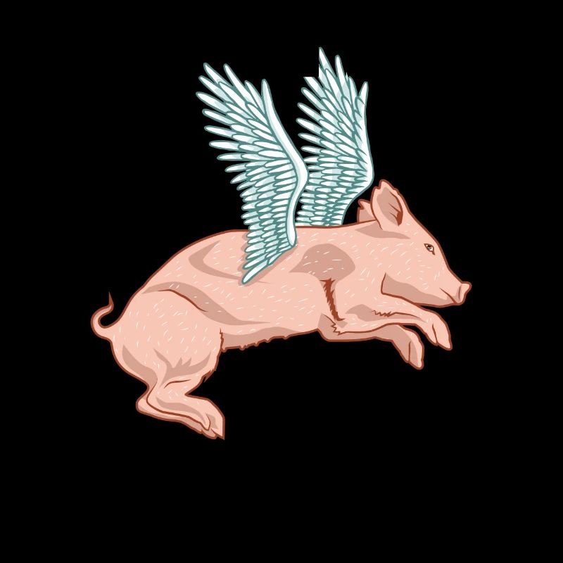 Cochon volant cochon chanceux ailes