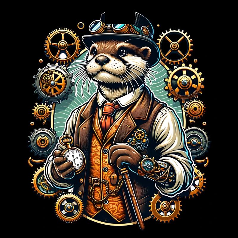 Steampunk Otter with Gears