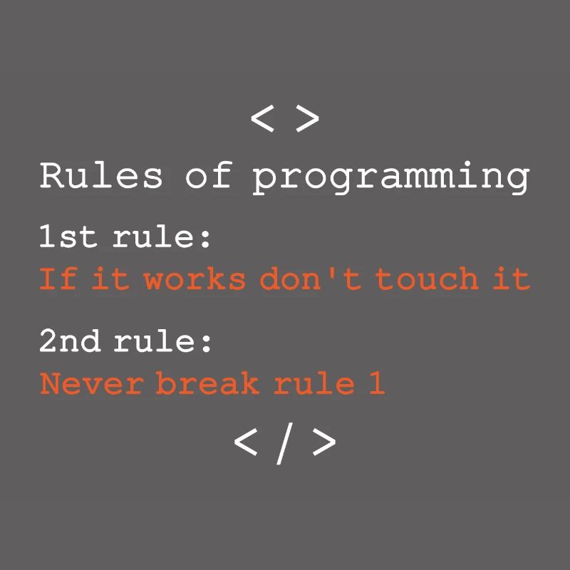 Rules of programming